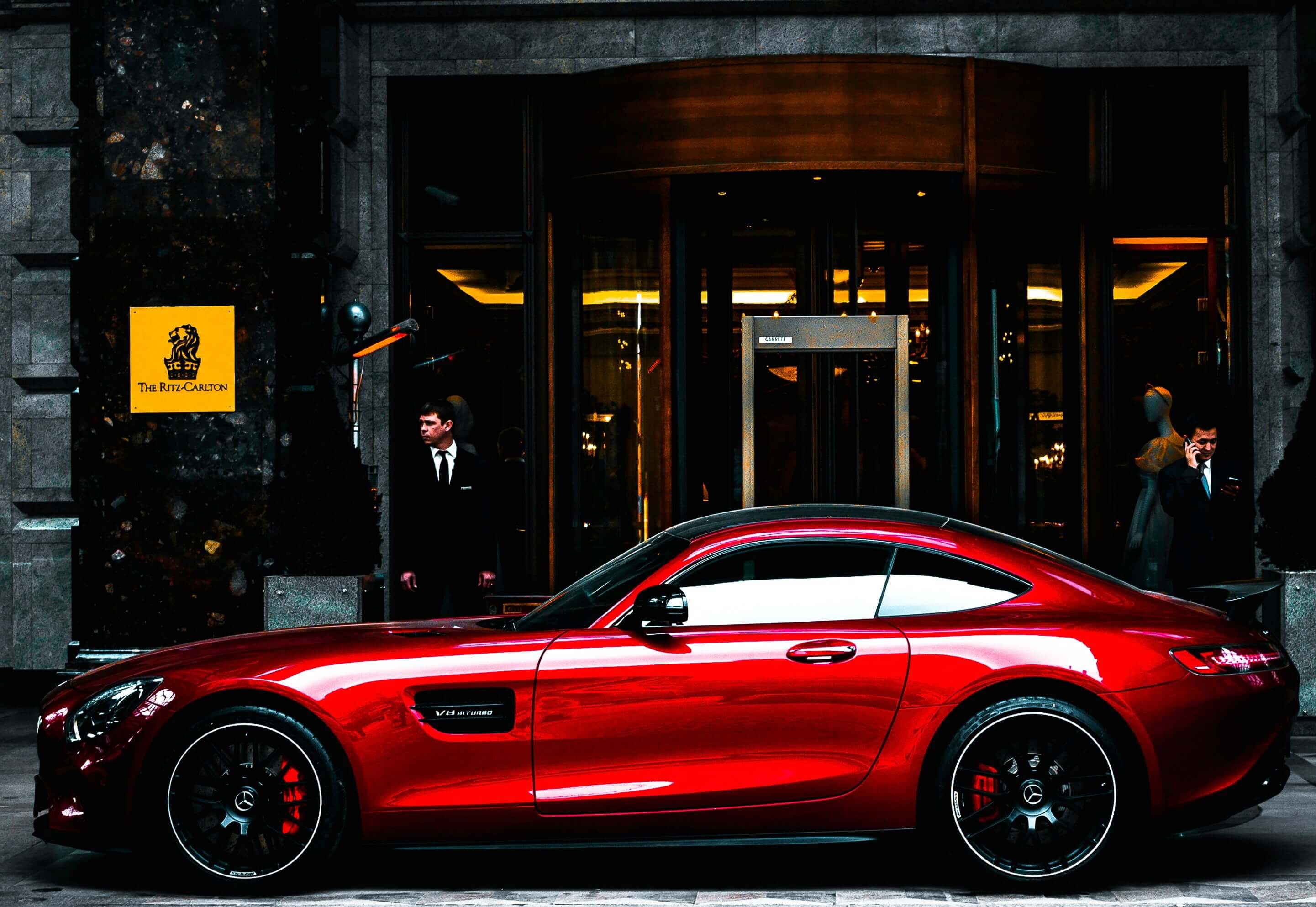 Luxury sports car representing extreme wealth